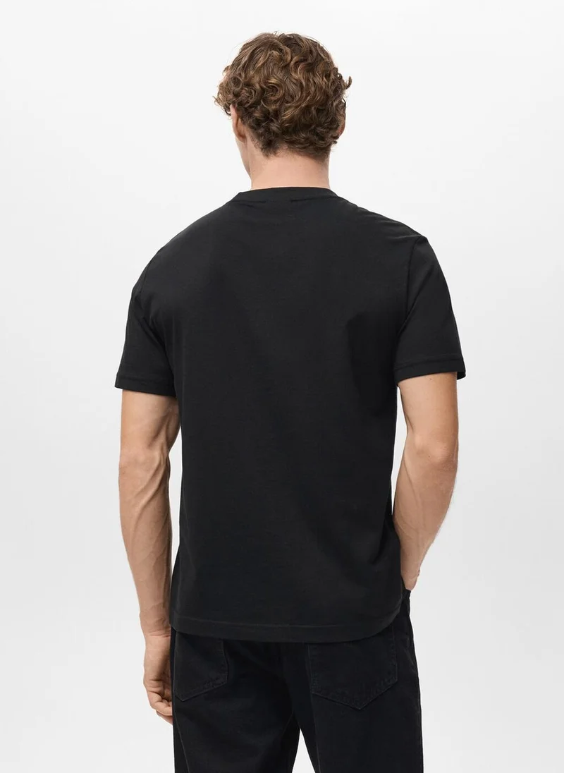 Mango Man  100% cotton slim-fit t-shirt for Men | Best Price UAE